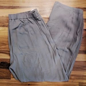 Eileen Fisher 100% Silk Grey Easy Pants